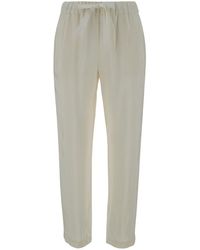 Semicouture - Pants With Drawstring In Viscose Woman - Lyst