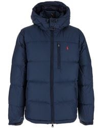 Polo Ralph Lauren - Down Jacket With Fixed Hood And Embroidered Pony Logo On Chest - Lyst