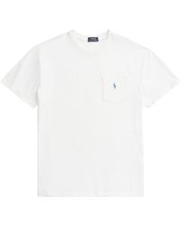 Ralph Lauren - Cotton T-Shirt With Pocket And Embroidered Logo - Lyst