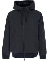 Moose Knuckles - 'roland' Black Reversible Sweatshirt With Drawstring Hood And Logo Plaque On The Sleeve In Tech Fabric And Ecofur Man - Lyst