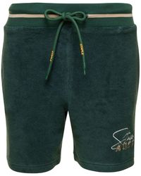 Autry - Green Bermuda Shorts With Drawstring And Staple X Logo Detail In Jersey Man - Lyst