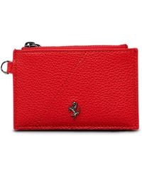 Ferrari - Red Leather Cardholder - Lyst