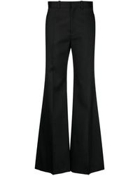 Chloé - Flared Silk Blend Wool Trousers - Lyst