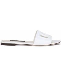 Dolce & Gabbana - Dg Logo Leather Sandal - Lyst