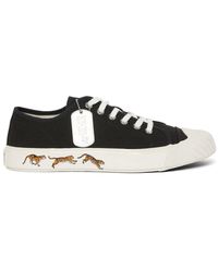KENZO - Tiger Print Cotton Canvas Low Sneakers - Lyst