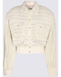 The Mannei - White Leather Nice Bomber Jacket - Lyst