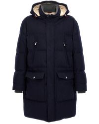 Brunello Cucinelli - Dark Wool Down Jacket - Lyst