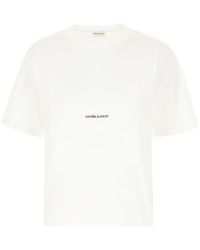 Saint Laurent - Boyfriend T-Shirt With Logo - Lyst
