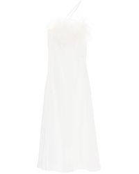 Art Dealer - 'ember' Maxi Dress In Satin With Feathers - Lyst