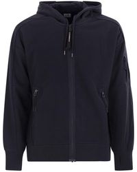 C.P. Company - Sweatshirt With Zip, Hood And Lens - Lyst