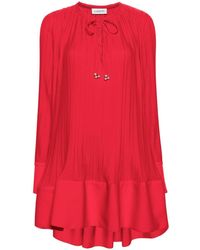 Lanvin - Pleated Mini Dress - Lyst