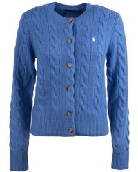 Ralph Lauren - Bluette Wool And Cashmere Cable-knit Cardigan - Lyst