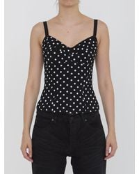 Dolce & Gabbana - Bustier Top With Polka-dot Print - Lyst