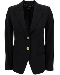 Liu Jo - Black Single-breasted Blazer In Stretch Fabric Woman - Lyst