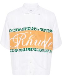 Rhude - Logo-Print Chambray Shirt - Lyst
