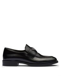 Prada - Brand-plaque Patent Leather Loafers - Lyst