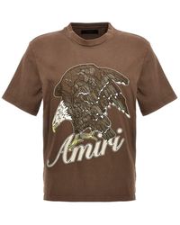 Amiri - Eagle Glittered Logo-print Cotton-jersey T-shirt - Lyst