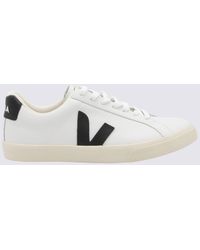 Veja - White And Black Leather Sneakers - Lyst