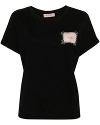 Twin Set - T-Shirt With Logo Patch - Lyst