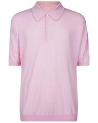 John Smedley - Cotton Knit Polo Shirt - Lyst