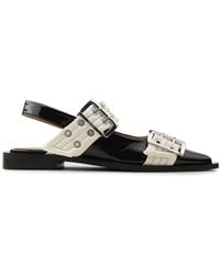 Ganni - And Slingback Ballerina Flats With Buckles - Lyst