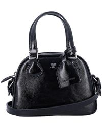 Courreges - Ac Stud Naplack Leather Mini Bowling Bag - Lyst