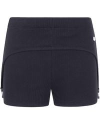 Jean Paul Gaultier - Cotton Ribbed Mini Short With Lingerie Garter Clothing - Lyst