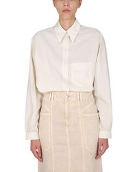 Lemaire Shirt With Pointed Collar - Natural