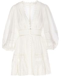 Zimmermann - 'Pop Trimmed Mini' Dress - Lyst