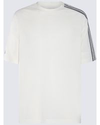 Y-3 - White And Grey Cotton T-shirt - Lyst