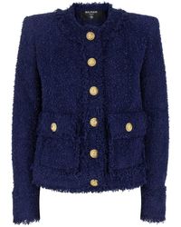 Balmain - Collarless Jacket With Buttons - Lyst