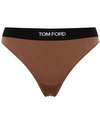 Tom Ford - Fine-ribbed Logo-waist Briefs - Women's - Modal/elastane - Lyst
