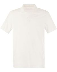 Fedeli - Cotton Polo Shirt With Open Collar - Lyst