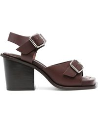 Lemaire - Square Heeled Sandals With Straps 80 Shoes - Lyst