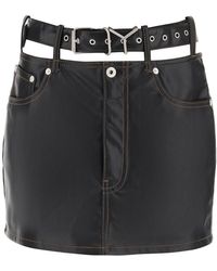 Y. Project - Y Belt Faux Leather Mini Skirt - Lyst