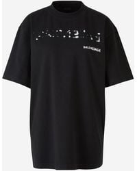 Balenciaga - Printed Cotton T-Shirt - Lyst