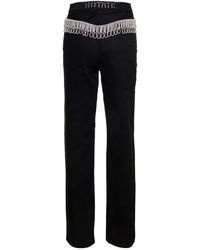ROTATE BIRGER CHRISTENSEN - High-waist Jeans With Jewel Detail At The Back In Cotton - Lyst