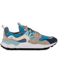 Flower Mountain - Yamano 3 Light Blue And Gray Suede And Technical Fabric Sneakers - Lyst