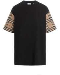 Burberry - Carrick Checked Cotton T-shirt X - Lyst