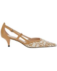 Pinko - Pumps With Cut-Out And Logo Print - Lyst
