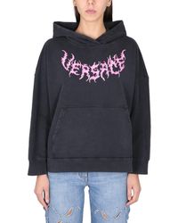 Versace - Hooded Sweatshirt With Logo - Lyst