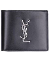 Saint Laurent - East/West Leather Wallet With Logo - Lyst