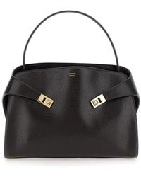 Ferragamo - 'Hug' Shoulder Bag With Logo Printed On Front - Lyst
