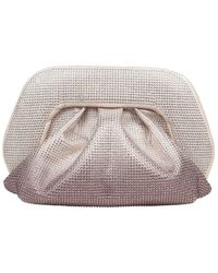 THEMOIRÈ - Fabric Clutch Bag With Rhinestones Applied - Lyst