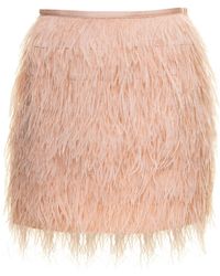 Twinset Pink Mini Skirt With Feathers Twin Set Woman
