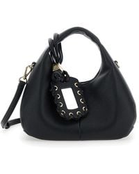 Ganni - Handbag With Removable Shoulder Strap And Pendant With Logo - Lyst