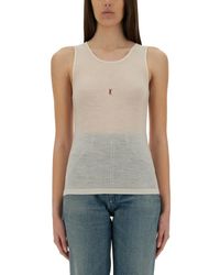 Saint Laurent - Sleeveless Tops - Lyst