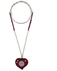 Prada Heart Charm Necklace - Red