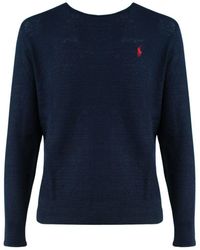 Polo Ralph Lauren - Cotton-Linen Blend Crew Neck Sweater - Lyst
