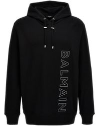 Balmain - Reflective Logo Hoodie Sweatshirt - Lyst